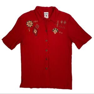Vintage 80s 90s Koret Red Blouse